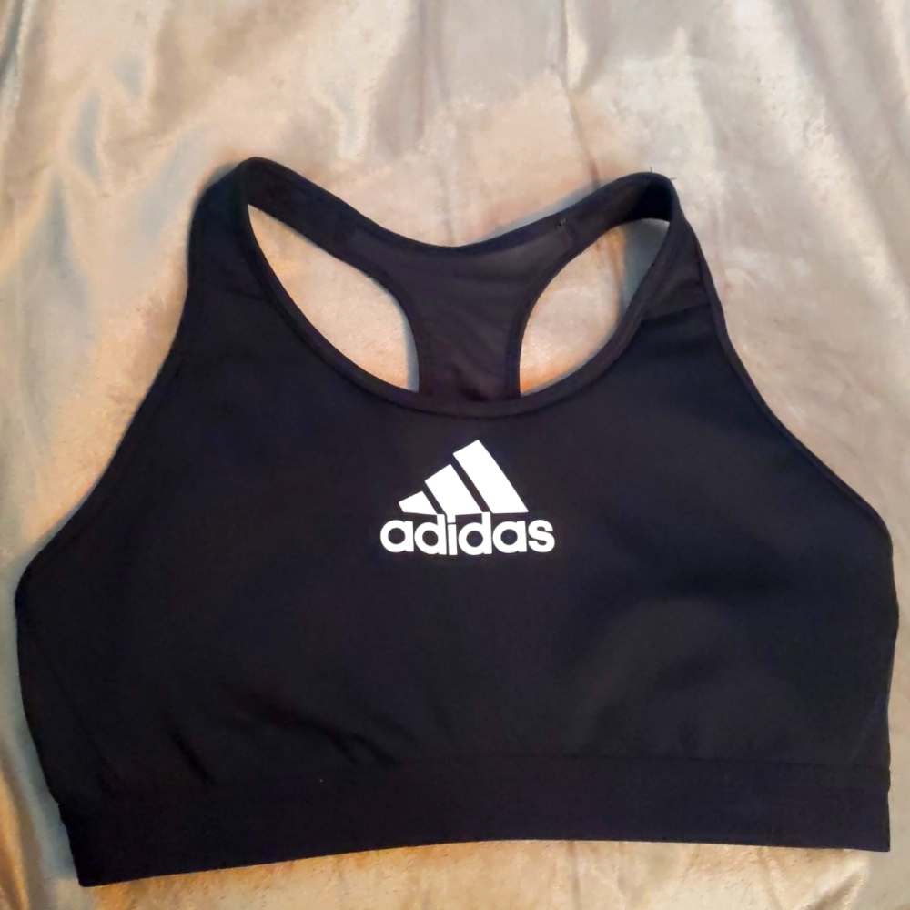 ADIDAS Athletic Black Sports Bra / Medium